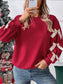 Round Neck Bow Red Christmas Hoodie