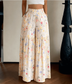 Boho Floral Wide-leg Pants Flare Tiered Trousers