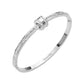 Stainless Steel CZ Pave Hinged Bangle Bracelet