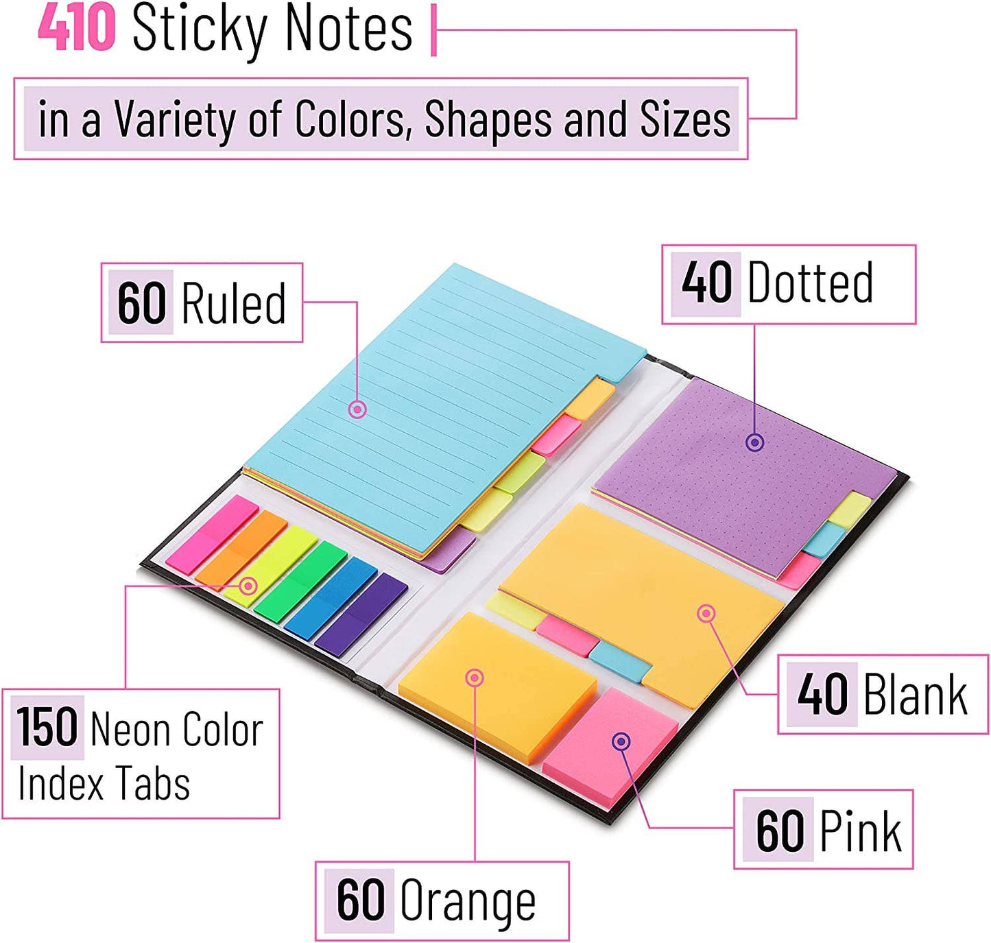 Mr. Pen Sticky Notes Set - 410 Tabs for Organization