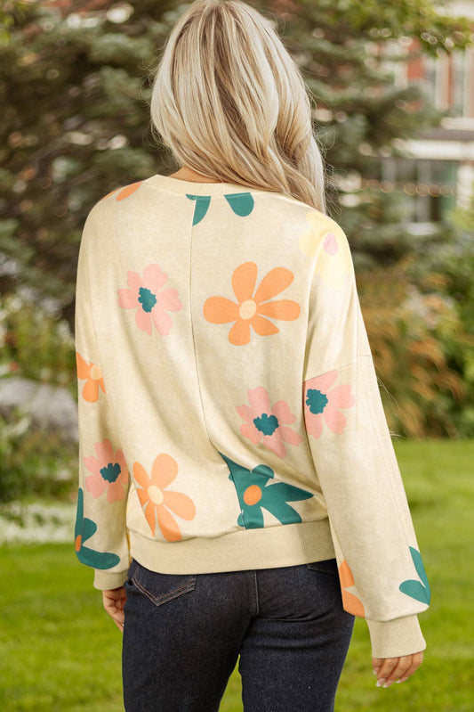 FB Floral Mineral Wash French Terry Sweatshirt