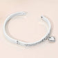 Heart Stone Paved Hinged Bangle Bracelet
