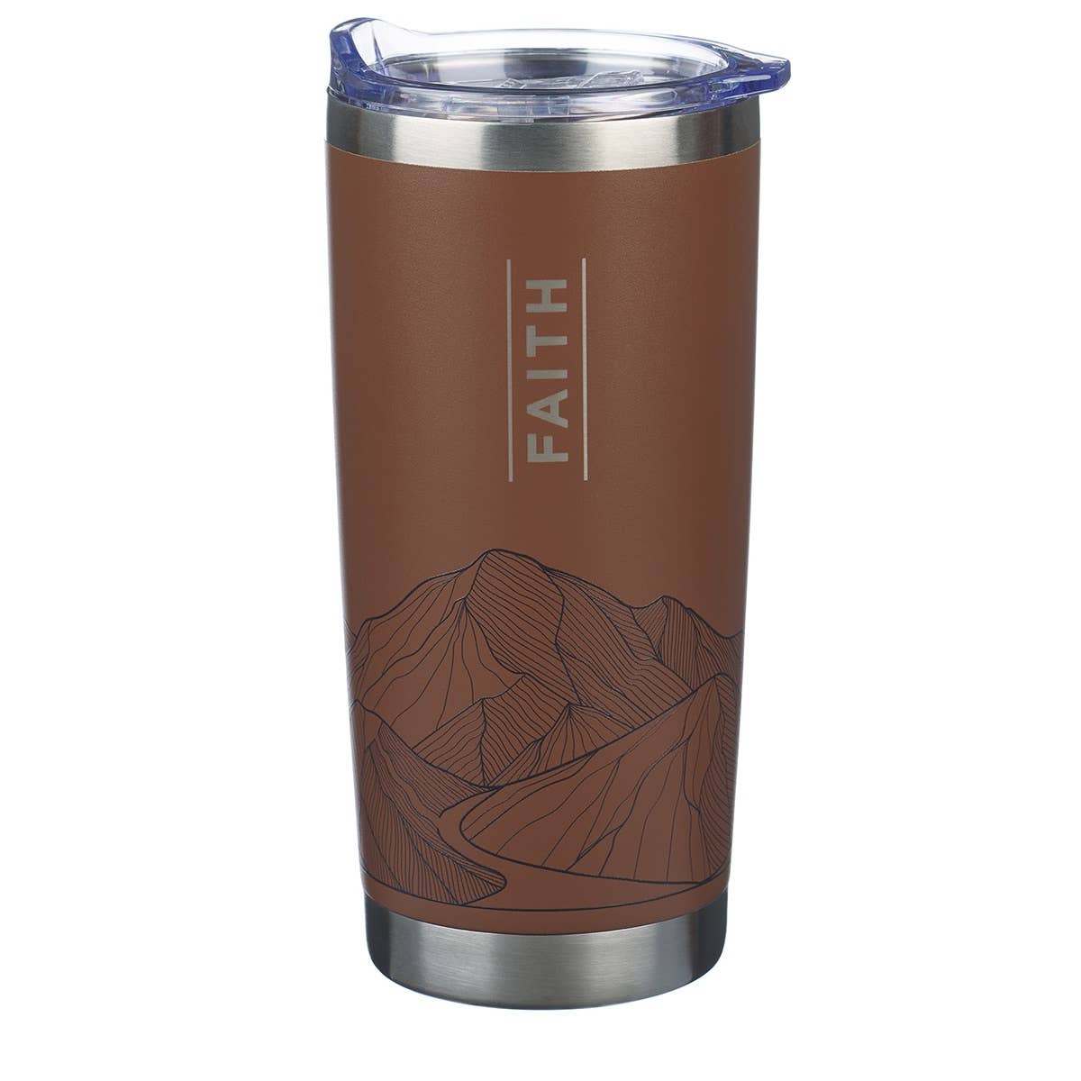 Tumbler  Brown Faith Mountains