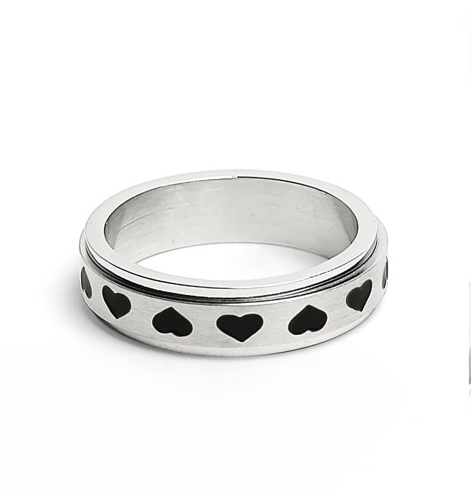 Stainless Steel spinner Heart Ring