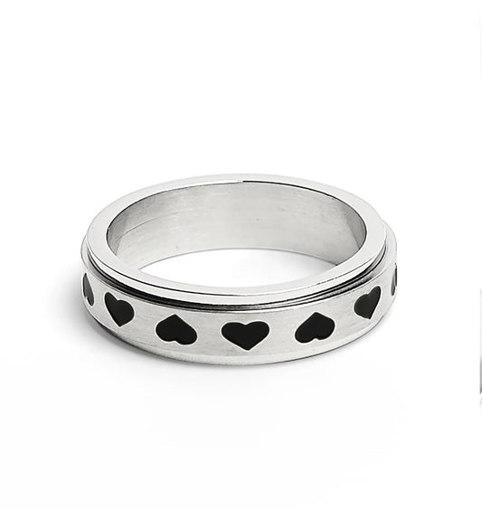 Stainless Steel spinner Heart Ring