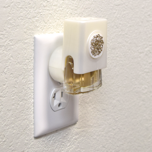 Floral Medallion White Plugables® Electric Home Fragrancer