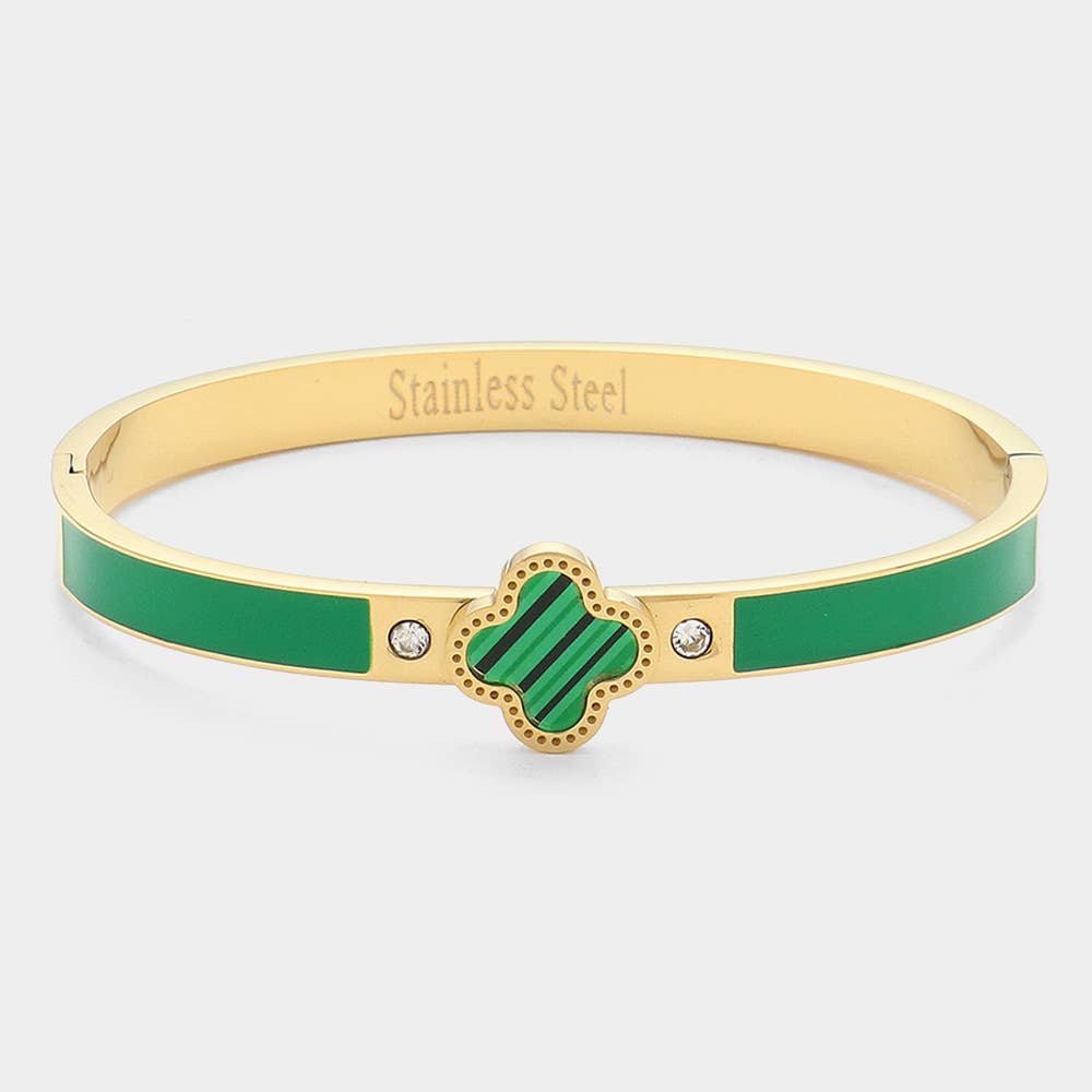 Quatrefoil Hinged Bracelet
