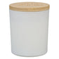 Glass Candle w/Bamboo Lid White God Works Rom. 8:28