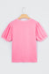 Solid Color V Neck Short Puff Sleeve Blouse | S-4X