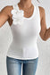 Floral Accent Sleeveless Tank Top
