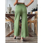 Women's Solid Color Casual Wide Leg Pants For Spring/Summer: Off white