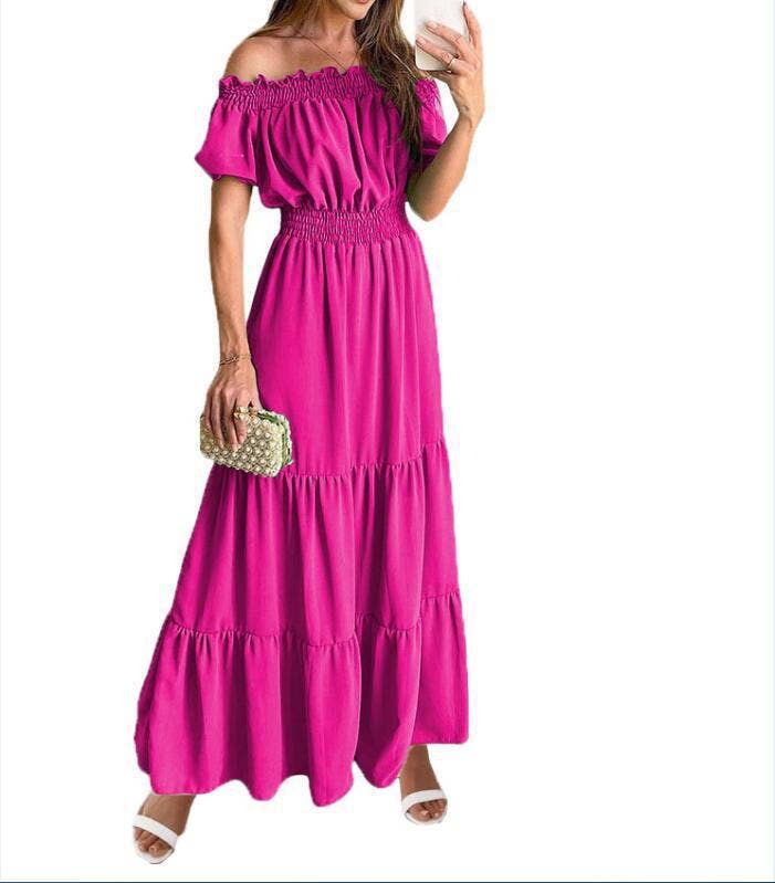 Women's Off-the-Shoulder Spring Short-Sleeve Maxi dress