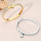 Heart Stone Paved Hinged Bangle Bracelet