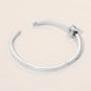 Stainless Steel CZ Pave Hinged Bangle Bracelet