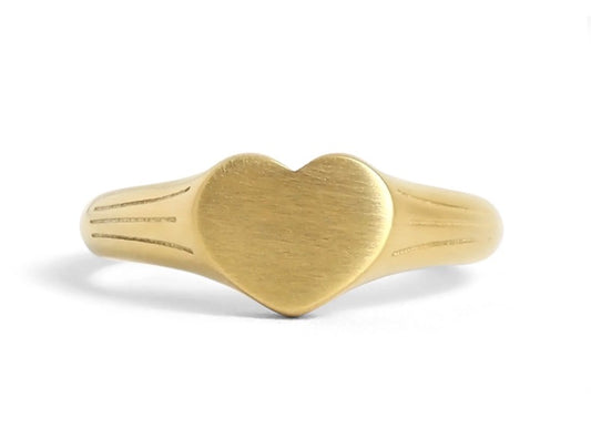 Stainless Steel Heart Signet Ring