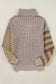 FB Stripe Checker Patchwork Turtleneck Sweater