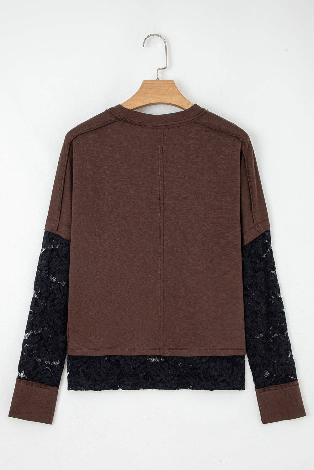 FB Lace Patchwork Long Sleeve Top
