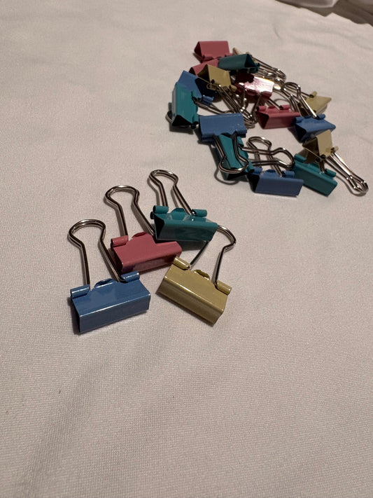 Small Pastel Binder clips (20pcs)