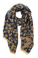 Leopard Pattern Reversible Cozy Scarf with Fringe