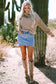 FB Stripe Checker Patchwork Turtleneck Sweater