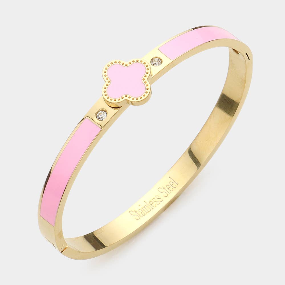 Quatrefoil Hinged Bracelet