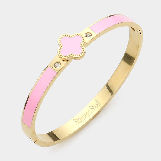 Quatrefoil Hinged Bracelet