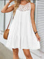 Women's Crochet Lace A-Line Ruffle Hem Summer Dress: 108182 black / One size fits all