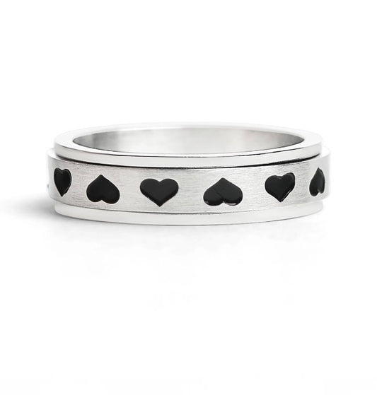 Stainless Steel spinner Heart Ring