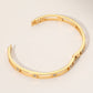 Stainless Steel Stone Bezel Hinged Bangle Bracelet