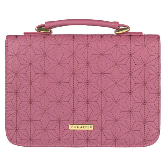 Bible Cover Fashion Pink Grace Badge