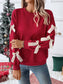 Round Neck Bow Red Christmas Hoodie