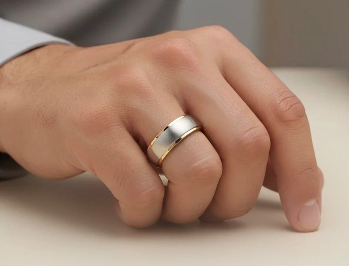 Stainless steel Gold Edge Ring