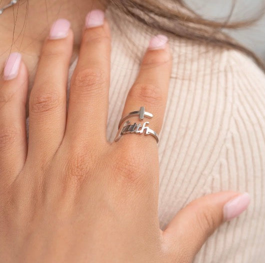 “Faith” adjustable Ring