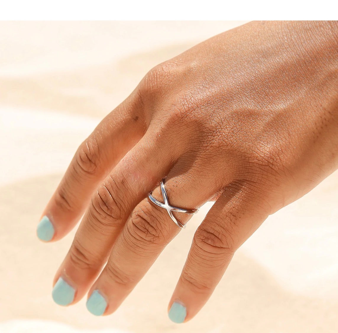 Stainless steel x Geometric Ring