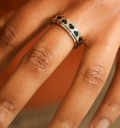 Stainless Steel spinner Heart Ring