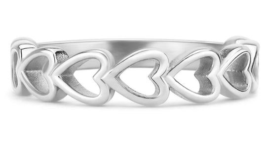 Stainless steel sideway Hearts