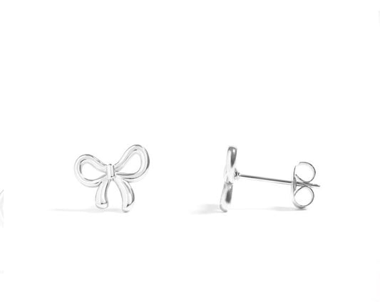 Stainless Steel Bow stud earrings