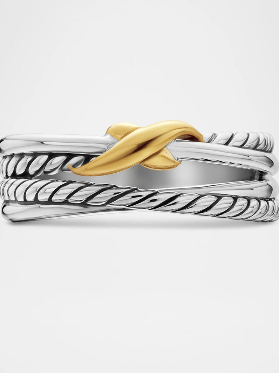 Mixed and twisted stainless steel ring