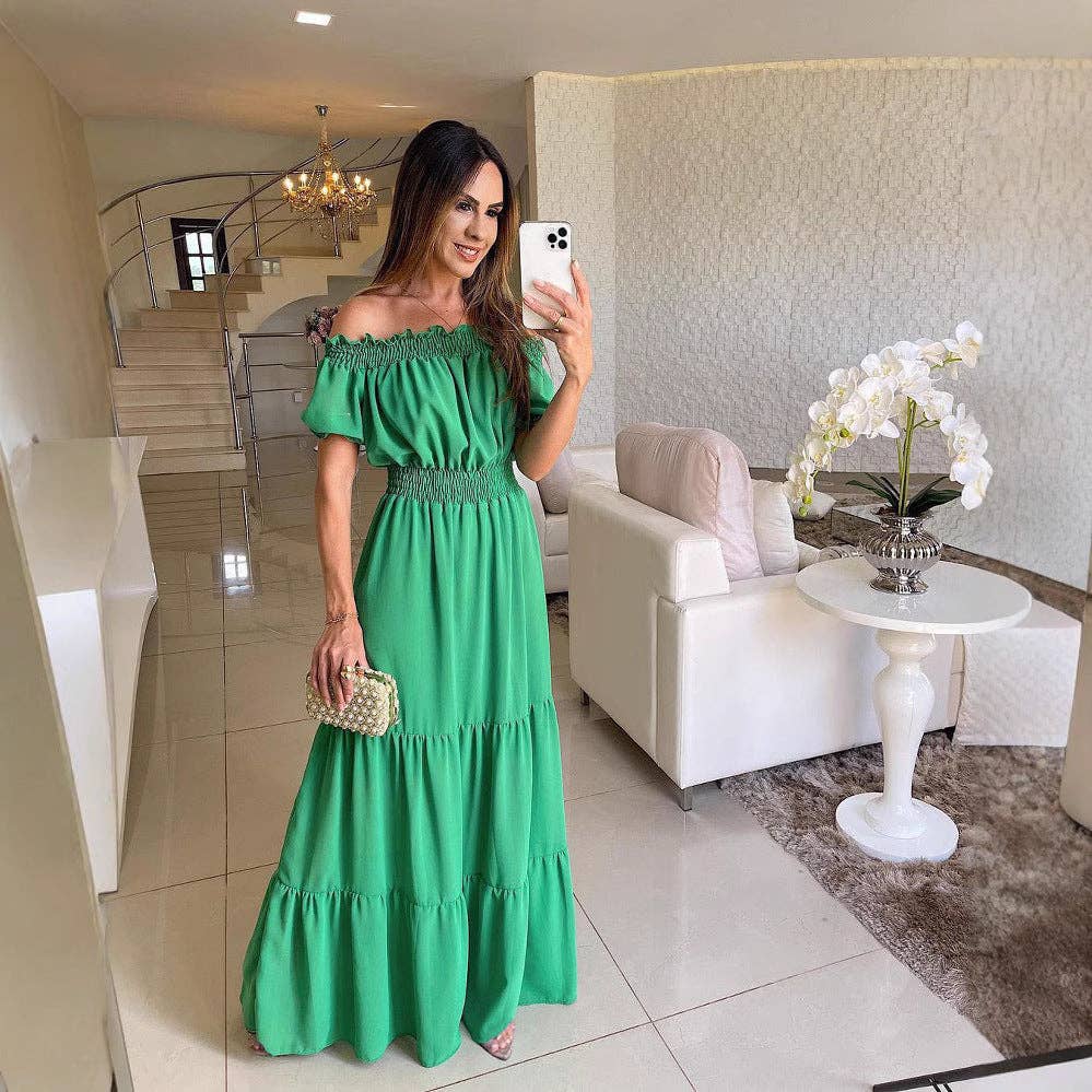 Women's Off-the-Shoulder Spring Short-Sleeve Maxi dress
