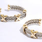 Braided Two Row Two Toned Bangle Bracelet