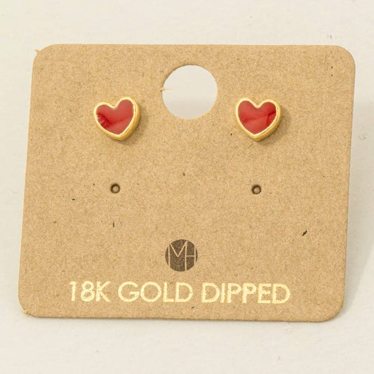 Mini  Heart Stud Earrings