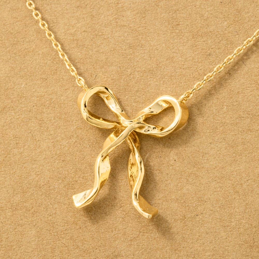 Ribbon Bow Pendant Necklace