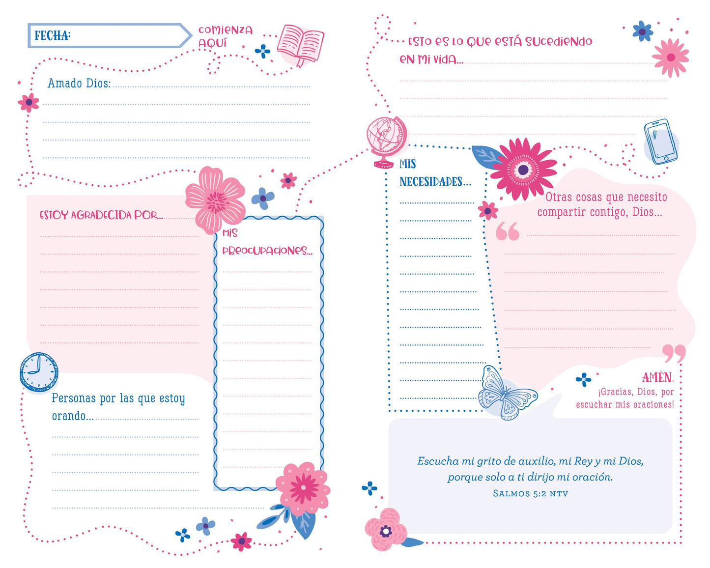 El mapa de oración para las niñas