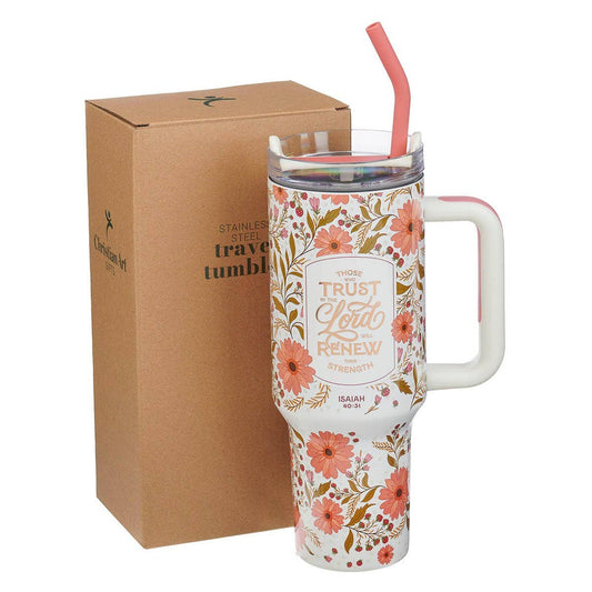 Tumbler SS Floral Those Who Trust In The Lord Isa 40:31