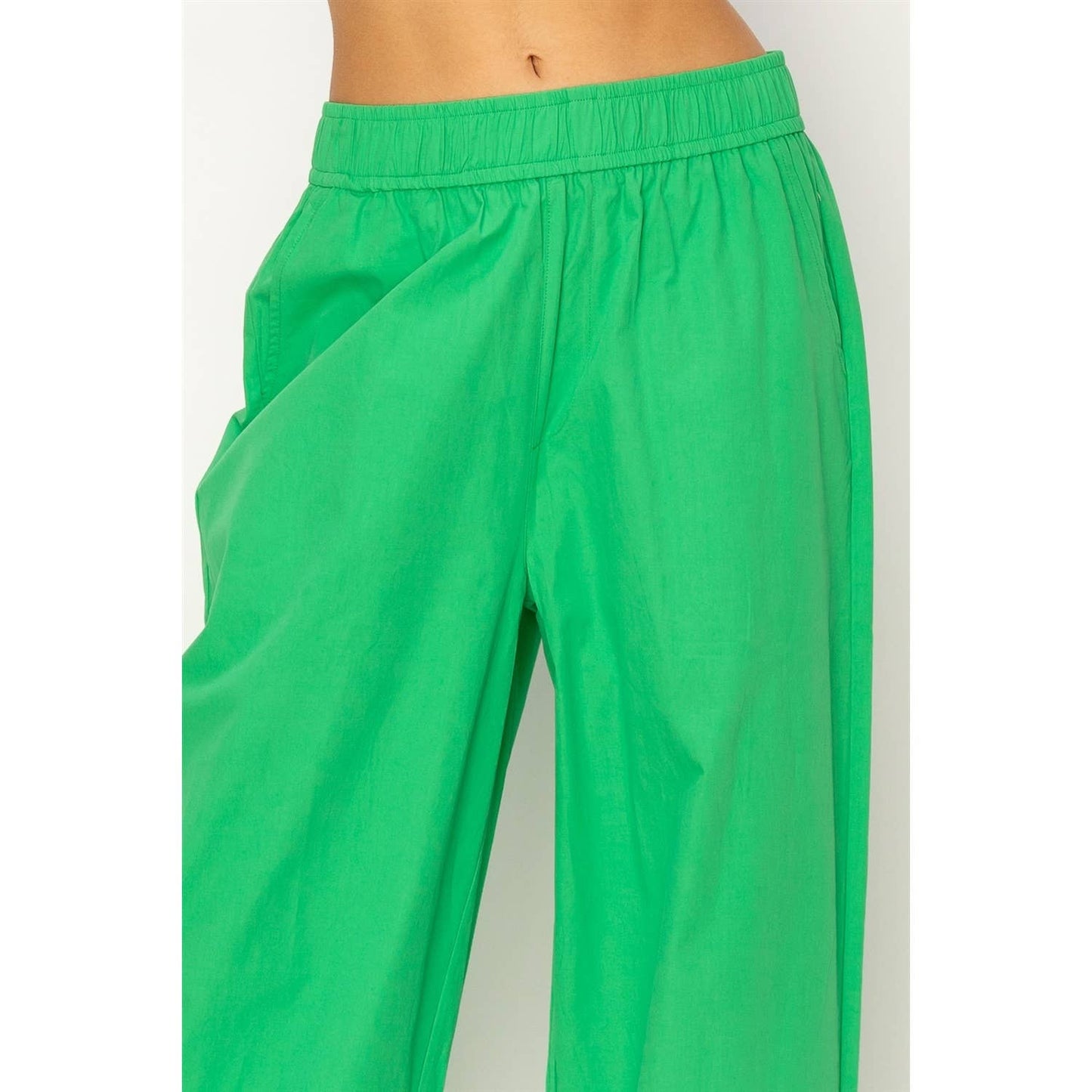Poplin High Waist Wide Leg Pants