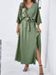 Satin Kimono Sleeve Maxi Dress