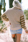 FB Stripe Checker Patchwork Turtleneck Sweater