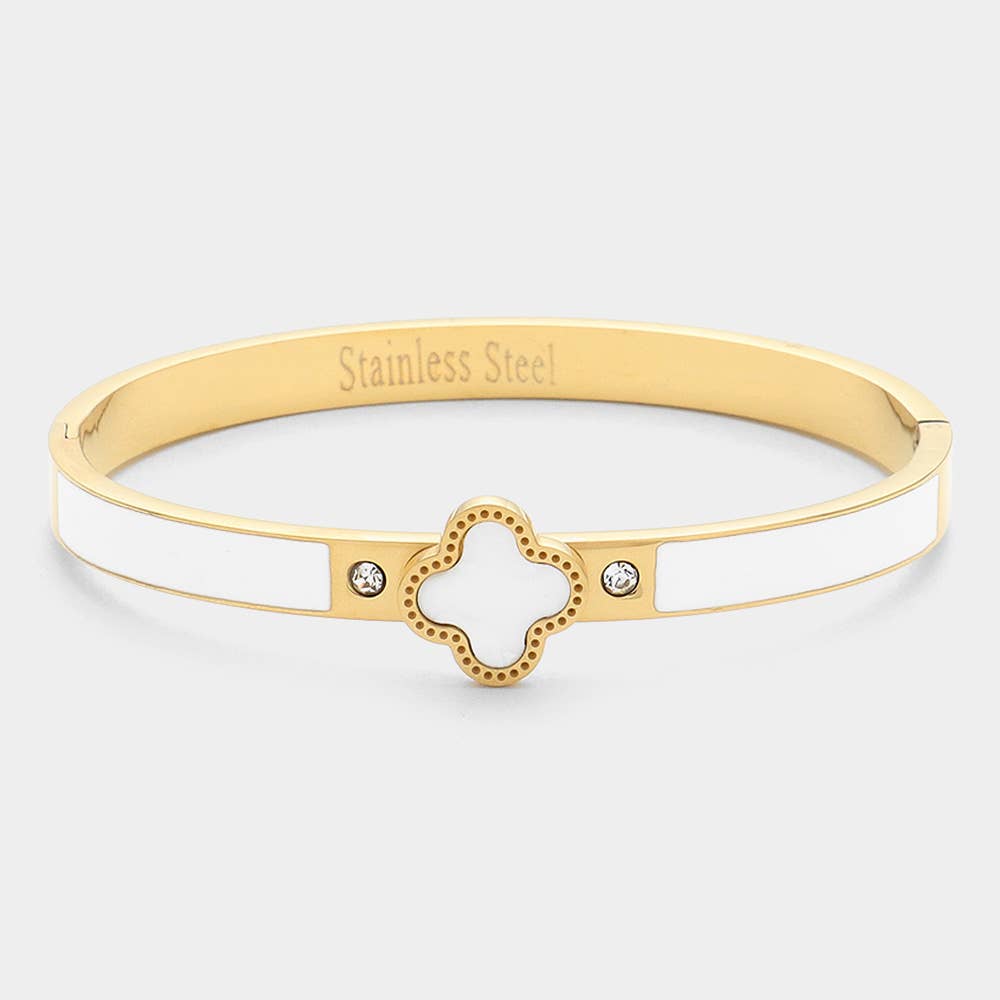 Quatrefoil Hinged Bracelet