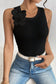 Floral Accent Sleeveless Tank Top