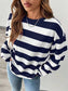Loose Striped Long Sleeved Top